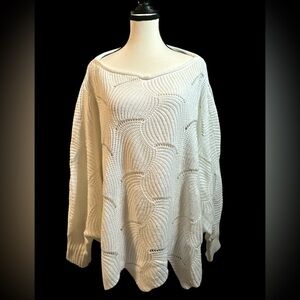 Chic Off-Shoulder White Sweater